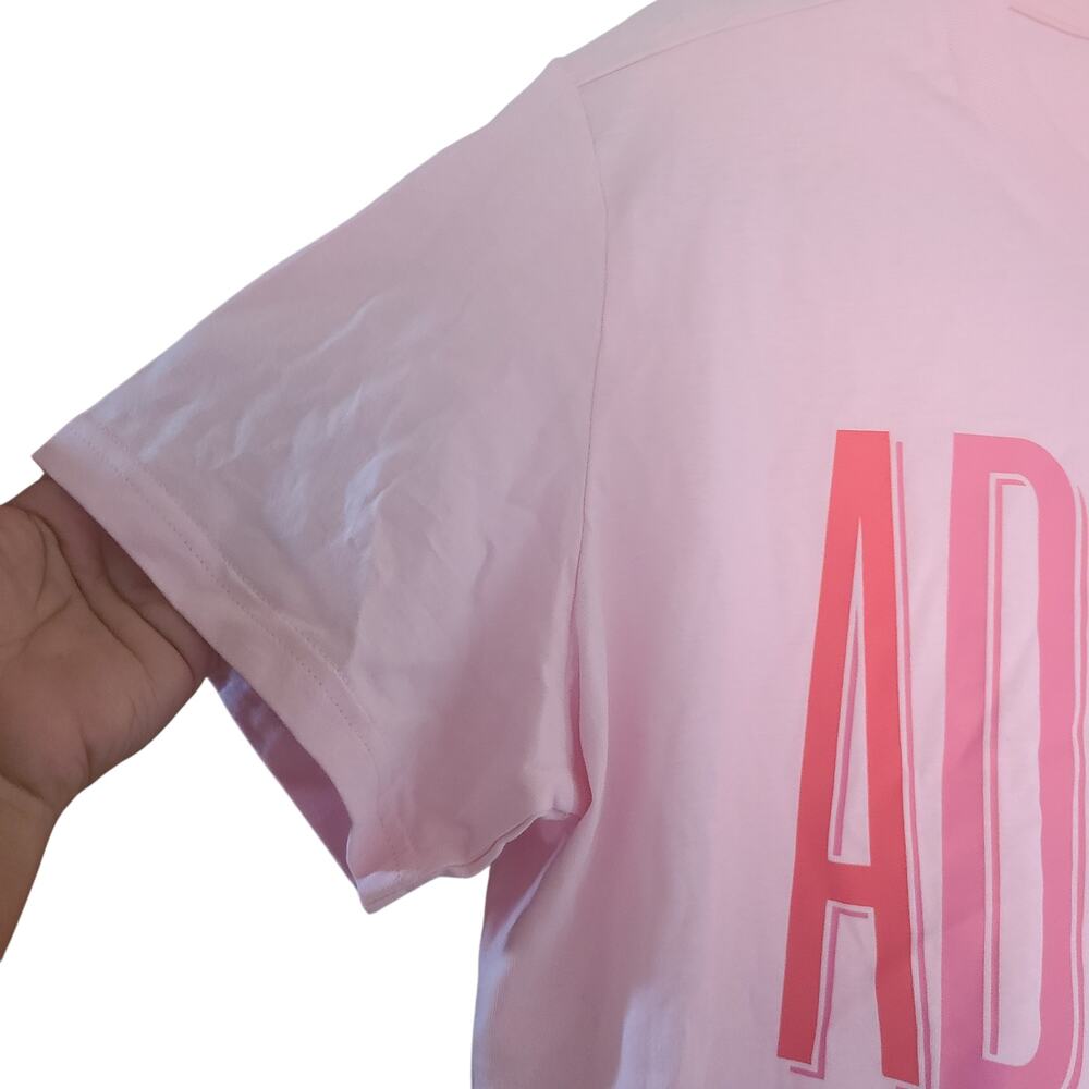 Adidas Pink Graphic Logo T Shirt Womens XL Cotton Short Sleeve Tee - Picture 5 of 9